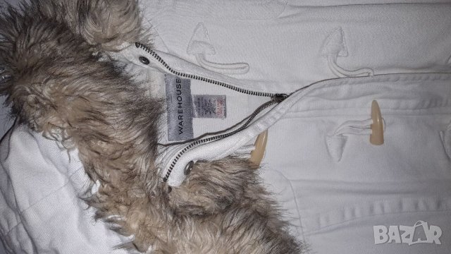 Бяло яке с качулка Warehouse S/M, снимка 2 - Якета - 34716896