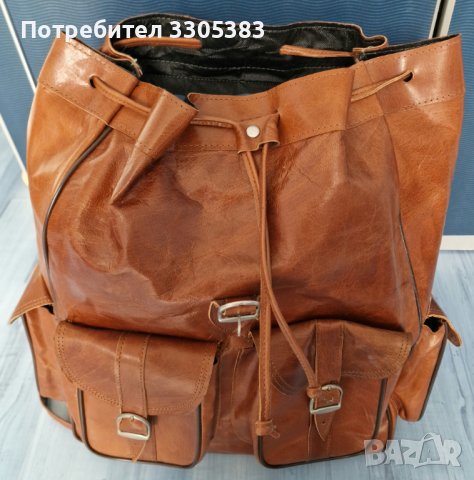Раница от камилска кожа, снимка 2 - Раници - 41189723
