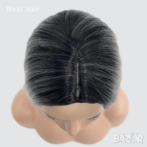 Парти хелоуин сребристо руса перука с тъмни корени на път, снимка 6 - Аксесоари за коса - 51984410