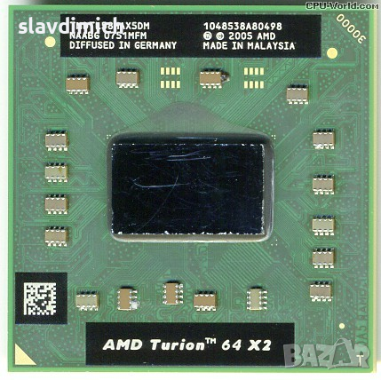 Продавам процесор CPU за лаптоп AMD Turion 64 X2 tmdtl58hax5dm  Socket S1 1.9 Ghz