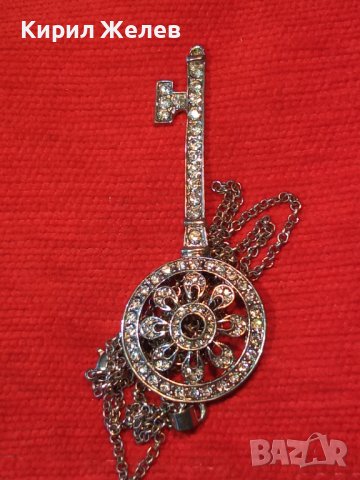 ПОСРЕБРЕНО КЛЮЧЕ - АРТ ПЕНДАНТ МЕДАЛЬОН ИНКРУСТИРАНО с ФАСЕТИРАНИ СКЪПОЦЕННИ КРИСТАЛИ 25169, снимка 12 - Колиета, медальони, синджири - 35363863