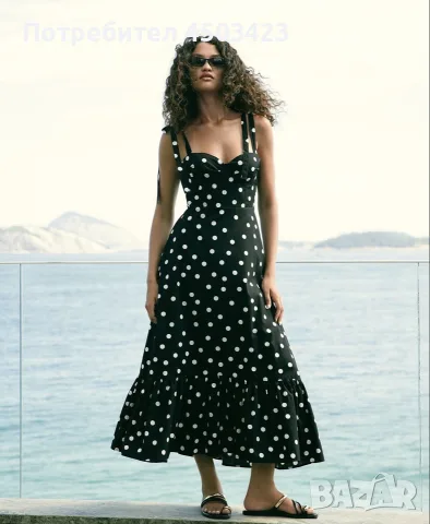 Дълга рокля polka dot 