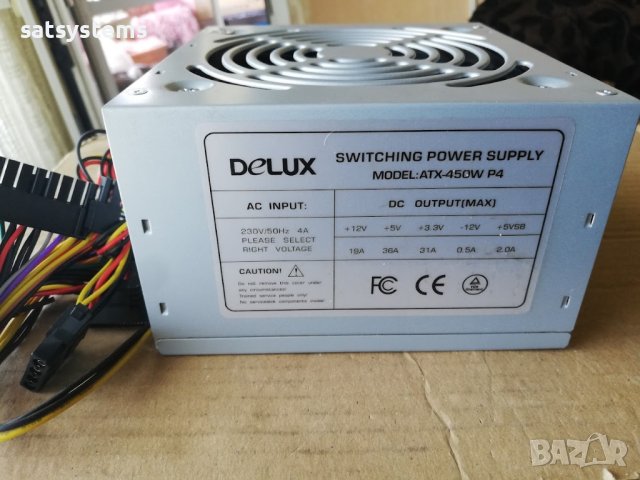 Компютърно захранване 450W Delux ATX-450W P4 120mm FAN, снимка 3 - Захранвания и кутии - 41427231