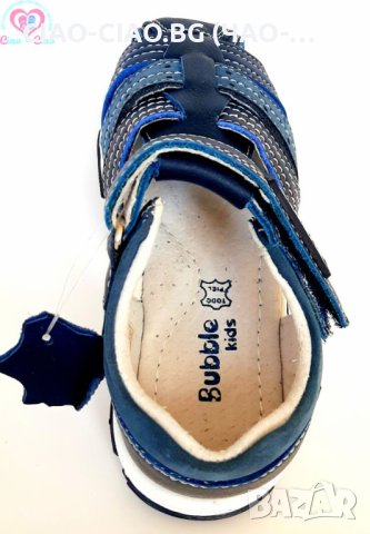 №22-28, Сини детски сандали за момче от Естествена кожа BUBBLE KIDS, снимка 5 - Детски сандали и чехли - 41466991