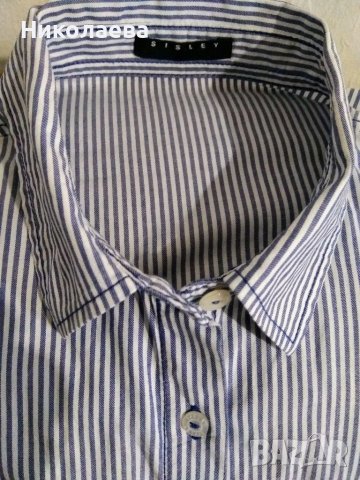 Риза-туника SISLEY в бяло-синьо райе,L/XL, снимка 3 - Туники - 40871449