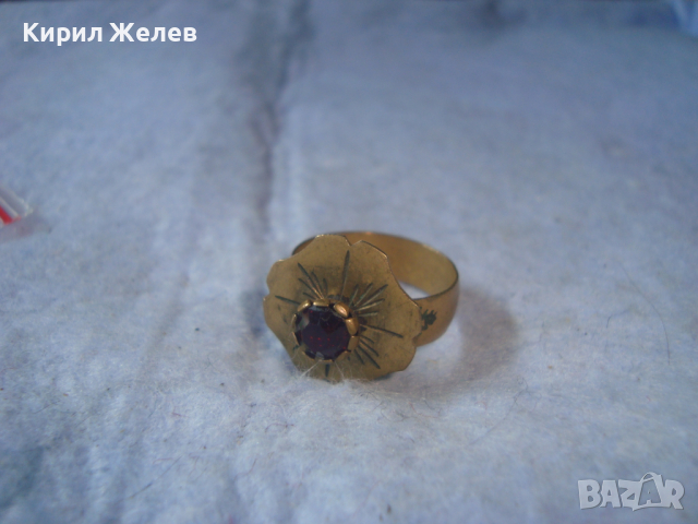 СТАРИНЕН БРОНЗОВ ПРЪСТЕН ЦВЕТЕ РЪЧНИ ОРНАМЕНТИс ЮВЕЛИРНО ФАСЕТИРАН ГРАНАТ МАЙСТОРСКА ИЗРАБОТКА 15117, снимка 16 - Антикварни и старинни предмети - 36422426