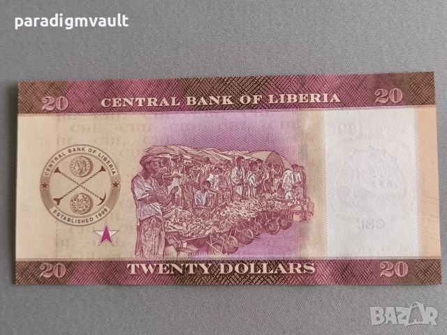 Банкнота - Либерия - 20 долара UNC | 2022г., снимка 2 - Нумизматика и бонистика - 52591854