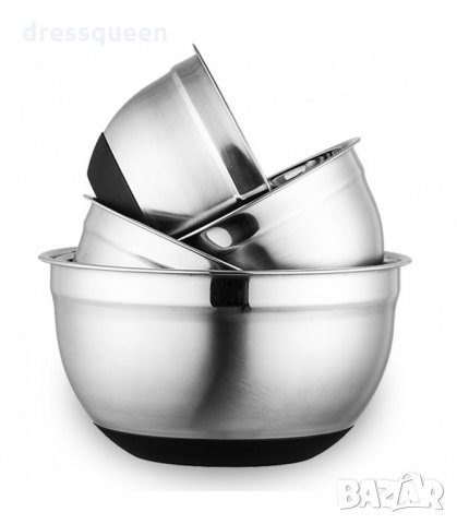 3155 Метални купи за разбъркване със силиконово дъно, снимка 10 - Съдове за готвене - 34237846