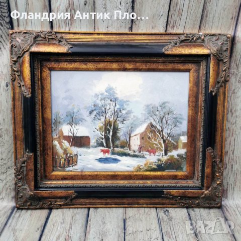 Снежен селски пейзаж 