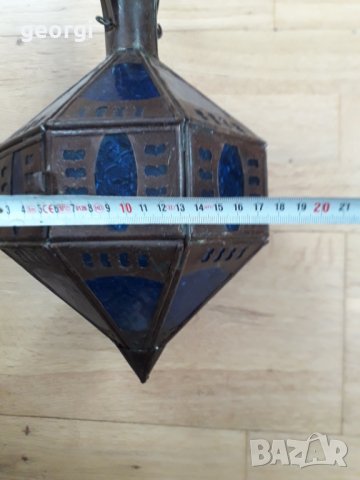 Ретро метален витражен електрически фенер   17/2, снимка 8 - Антикварни и старинни предмети - 34435042