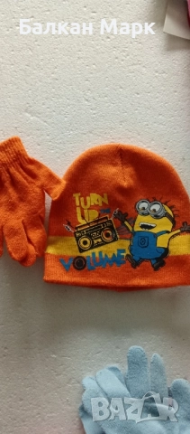 ОРИГИНАЛНИ ЗИМНИ ДЕТСКИ КОМПЛЕКТИ ШАПКА + РЪКАВИЦИ МИНЬОНИ, различни мотиви и цветове , снимка 12 - Шапки, шалове и ръкавици - 52086756