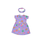 Детска рокля, Лилава с плодове, 12-24м