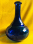 2 винтидж френски стъклени сини вази, снимка 2