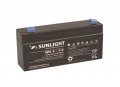 Акумулаторна оловна батерия SUNLIGHT 6V 3,2AH 134х34х67mm