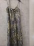 Бутикова Рокля от Естествена коприна, нова, сиво и златно, размер L, снимка 2