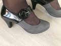 Чисто нови сиви обувки с каишка №38., снимка 1 - Дамски обувки на ток - 34693786