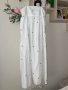 Нова дълга елегантна бяла рокля теменужки 100% памук , снимка 2