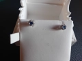 Златни обеци с естествени сапфири и диаманти /бяло злато/, снимка 8