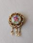  Дамска брошка перли и порцелан, снимка 12