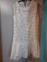 Бяла рокля нашита с перли и дантела , снимка 9