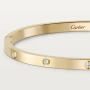 CARTIER Love Gold 10 Diamonds Small Model Гривна с Отверка, снимка 12