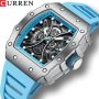 Мъжки часовник Curren Blue k8438c2 силиконова каишка, снимка 1 - Мъжки - 41046218