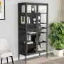 vidaXL Витрина, антрацит, 90x40x180 см, стомана и закалено стъкло, снимка 2