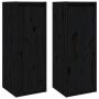 vidaXL Стенни шкафове, 2 бр, черни, 30x30x80 см, бор масив（SKU:813504