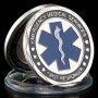 Монета спешна медицинска помощ в предпазна капсула , бърза помощ лекар лекари парамедик мед сестра 