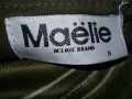 Maelie -S-Сладурска  кожена къса поличка  в масленозелено, снимка 6