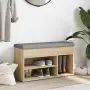 vidaXL Пейка за обувки, сонома дъб, 82x32x45,5 см, инженерно дърво, снимка 3