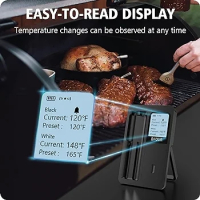 BFOUR Безжичен термометър за месо с 2 сонди за месо, Интелигентен безжичен Bluetooth, снимка 5 - Друга електроника - 44560771