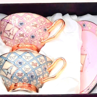 Чаши за кафе и чай с цветя - костен порцелан, снимка 5 - Подаръци за жени - 35121314