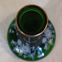 Стара зелена стъклена ваза Maria Hilfberg, снимка 8 - Антикварни и старинни предмети - 44777511