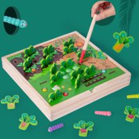 Дървена играчка Градински зеленчуци - Игра за улавяне на буболечки, снимка 1 - Образователни игри - 41646299