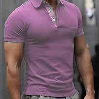 Мъжка едноцветна поло тениска с ревер и къс ръкав, 3цвята , снимка 2 - Тениски - 41482782