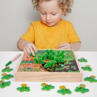 Дървена играчка Градински зеленчуци - Игра за улавяне на буболечки, снимка 2 - Образователни игри - 41646299