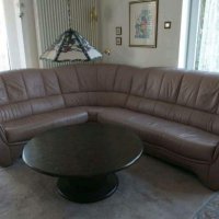 ПРОМО !!! Лилаво/виолетов ъглов кожен диван, снимка 2 - Дивани и мека мебел - 36006481