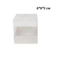 8x8x5 картонена кутия прозрачен капак картонени кутии ръчна изработка сувенир сапун фигурка кутийка