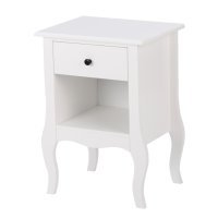 Бяло нощно шкафче в рустикален стил, снимка 1 - Шкафове - 41711293