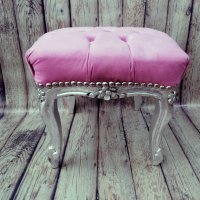 Табуретка - Класик L/розово и сребърно/, снимка 10 - Дивани и мека мебел - 41207922