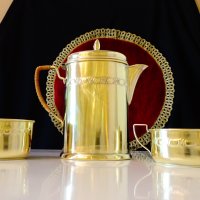 Месингов сервиз за греяна ракия,чай. , снимка 3 - Антикварни и старинни предмети - 41322487