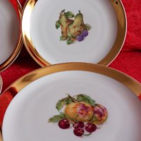 6 броя красиво декорирани и богато позлатени чинии, снимка 1 - Чинии - 39665049