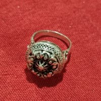 Възрожденски филигранен сребърен пръстен, снимка 2 - Антикварни и старинни предмети - 41937816