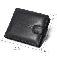 мъжки портфейл естествена кожен телешки бокс джоб за монети документи, снимка 2 - Портфейли, портмонета - 42100955