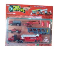 Детски метален комплект пожарникарски машини, снимка 1 - Коли, камиони, мотори, писти - 41120280