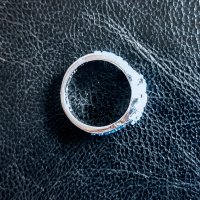 Нежен дамски пръстен с аквамарини и топази, снимка 4 - Пръстени - 33886180