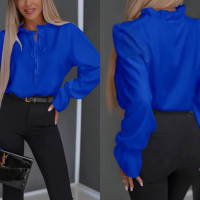 Блузка с връзки, снимка 1 - Блузи с дълъг ръкав и пуловери - 44680177