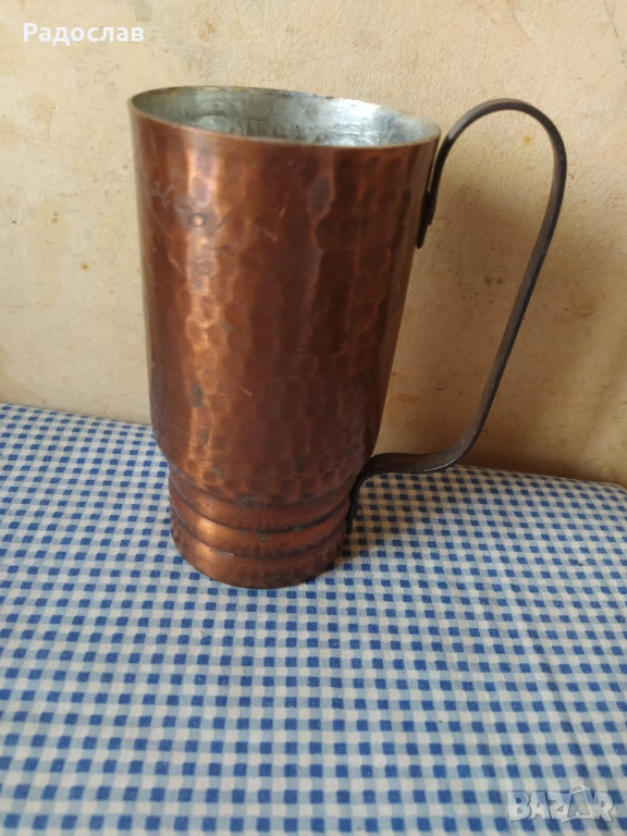 стара голяма медна чаша , снимка 1