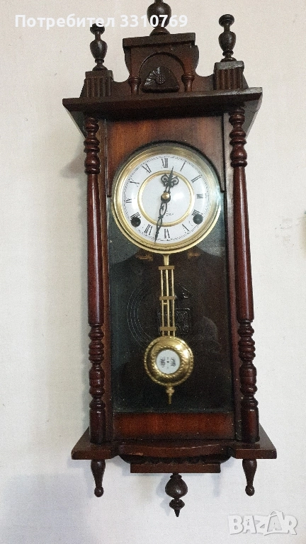 Красив английски антикварен стенен часовник. , снимка 1